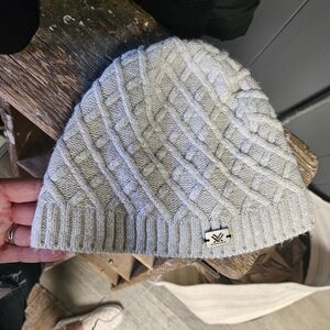 Gray Cable Knit Beanie